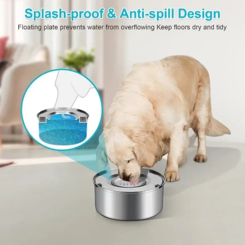 Premium Stainless Steel No-Spill Dog Bowl – Splash-Free Slow Water Feeder