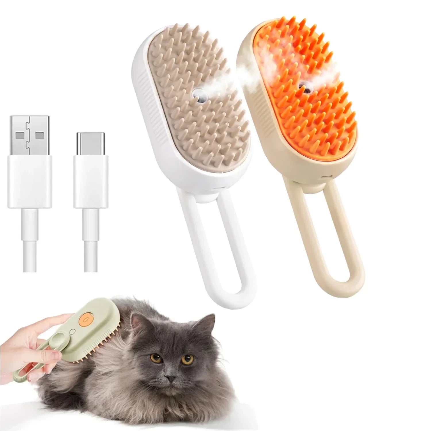 3-in-1 Smart Pet Steamy Brush – Ultimate Shedding & Massage Grooming Tool