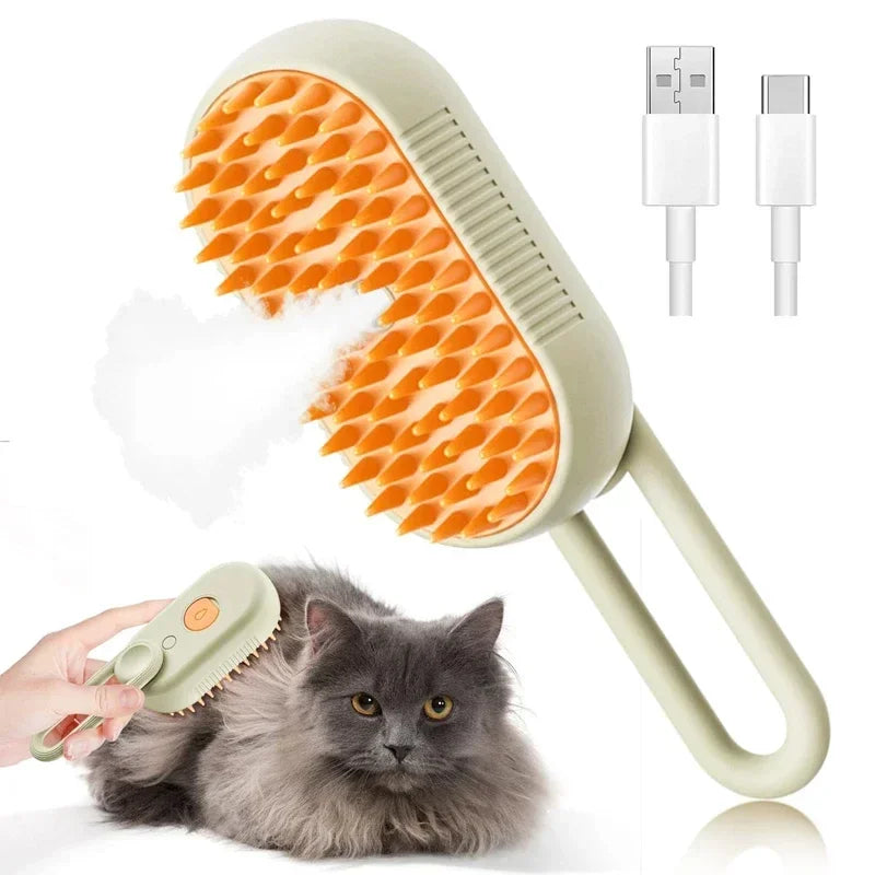 3-in-1 Smart Pet Steamy Brush – Ultimate Shedding & Massage Grooming Tool