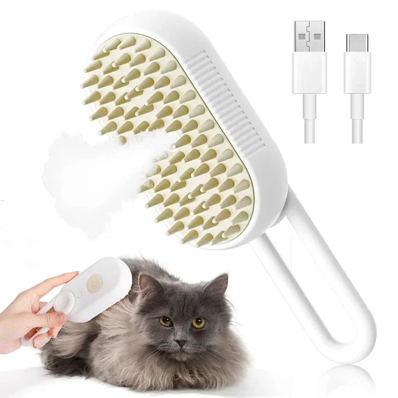 3-in-1 Smart Pet Steamy Brush – Ultimate Shedding & Massage Grooming Tool