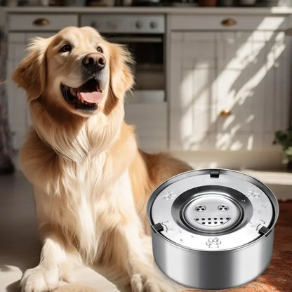 Premium Stainless Steel No-Spill Dog Bowl – Splash-Free Slow Water Feeder